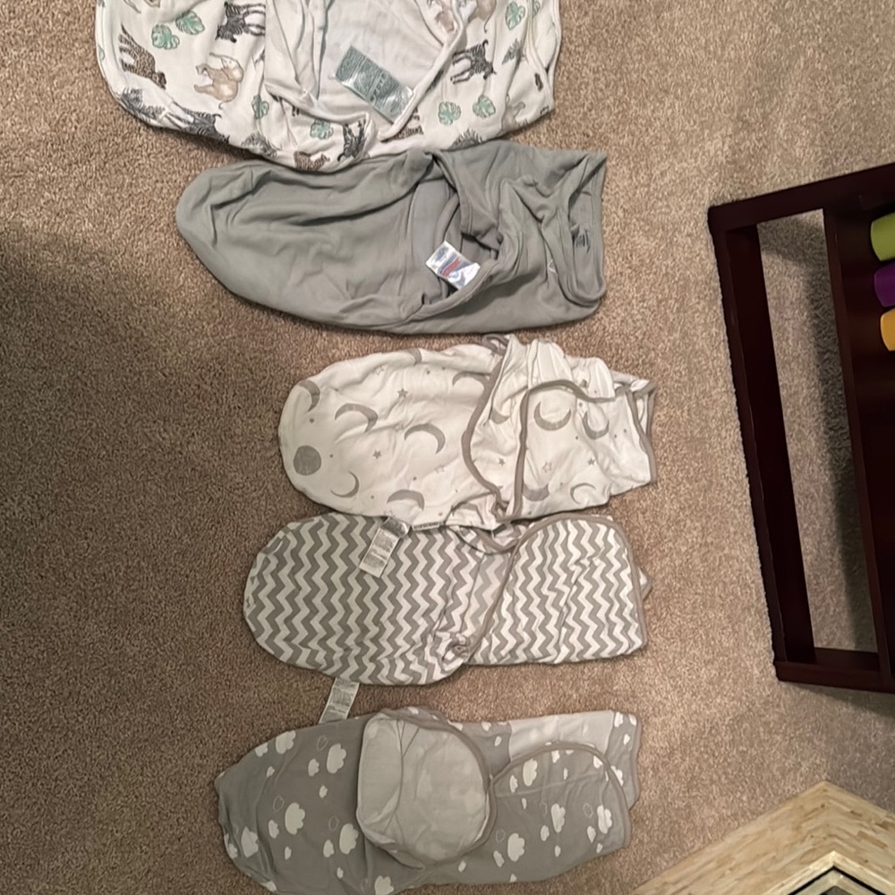 Baby Swaddle Blanket Set - Gray and White Pattern Collection